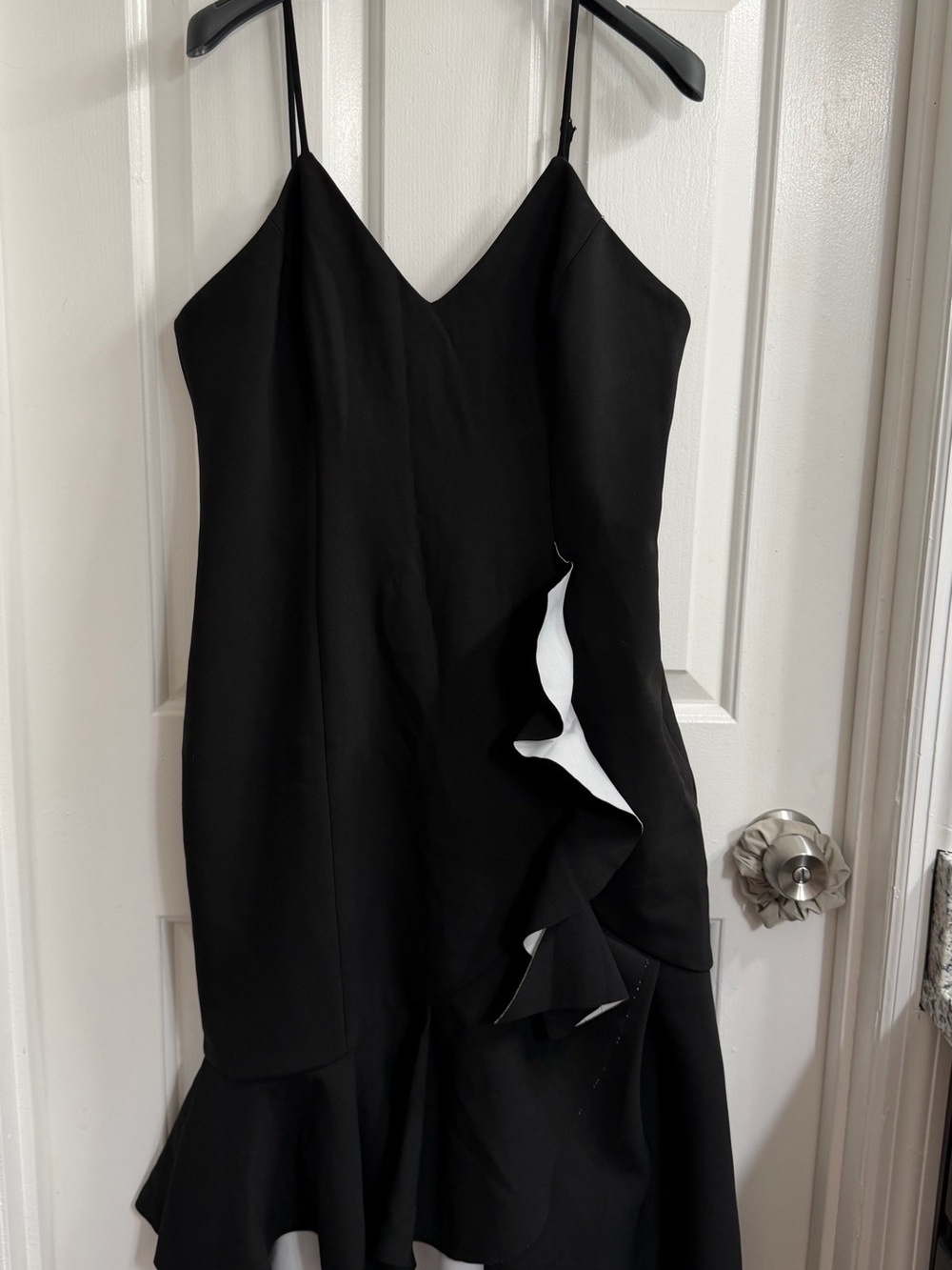 Bardot Black Ruffle Slip Dress - Elegant Women's Evening Dress